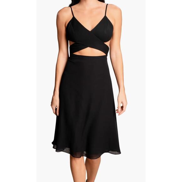 Dress The Population Women's M Abigail Cut Out Black Dress Sophisticated Formal - Picture 1 of 10